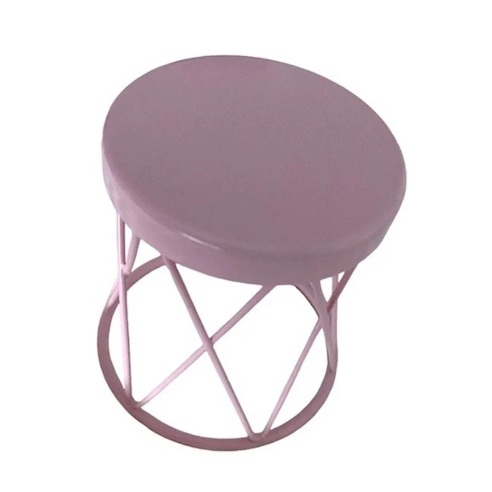 Pink Metal Geometric Makeup Brush Holder Organizer